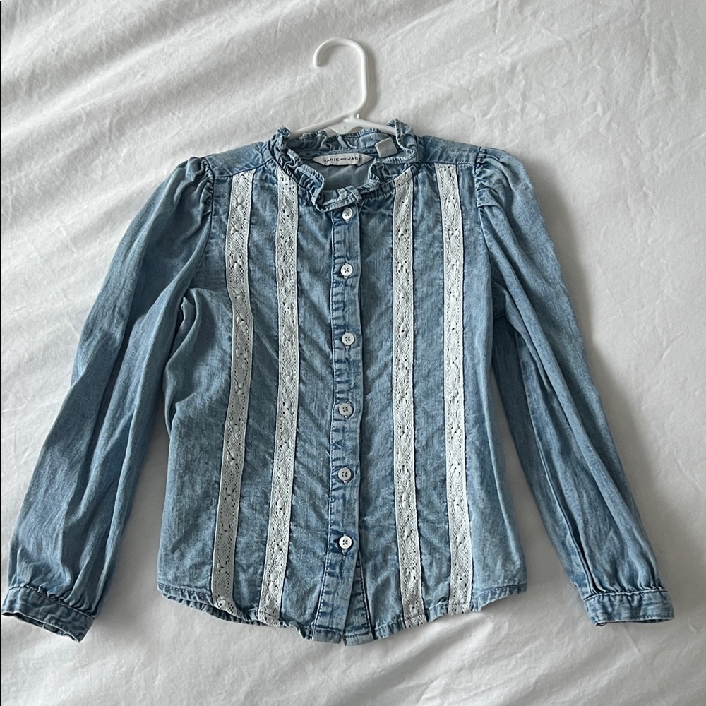 Janie and Jack Girls Light Blue Denim Top